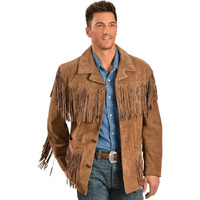 Scully Men's Suede Fringe Jacket, Cinnamon, Cinnamon, Large