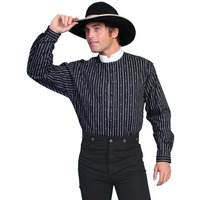 Scully Rangewear Men's Rangewear Pinkerton Stripe Shirt Big and Tall Black 4X