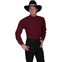 Scully Rangewear Men's Rangewear Paisley Inset Bib Shirt Big and Tall Burgundy 3X