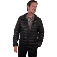 Scully Men's Horizontal Ribbed Leather Jacket - 512-RED X- US