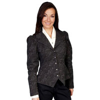 Scully Western Jacket Womens Jacquard Fabric Apparel 10 Brown PL-4001