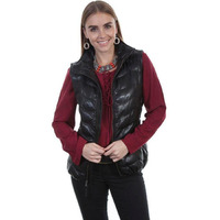 Scully Women's Leatherwear By Quilted Leather Vest Black Medium US