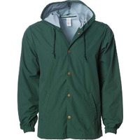 Independent Trading Co. Water-Resistant Hooded Windbreaker XS Forest Green