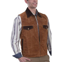 Scully Men's Two Tone Concealed Carry Suede Vest Coffee X-Large
