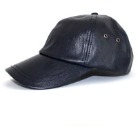 Sweat Active Women's Baseball Cap - Classic 6-Panel with Curved Brim, and Leather Strap Adjustable Closure with Custom Gunmetal Hardware (Midnight, Leather)