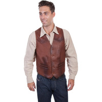 Scully Men's Classic Western Leather Vest Brown 52 REG US