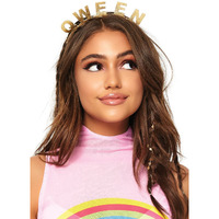 Leg Avenue A2836-02622 Qween Headband, O/S, Gold