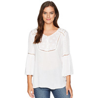 Scully Women's Honey Creek by Hi/Lo Lace Crochet Blouse Ivory Medium US