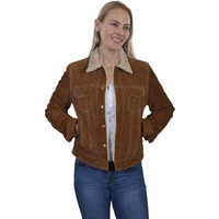 Scully Women's Faux Shearling Jean Jacket Brown Medium