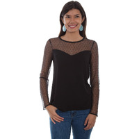 Scully Women's Honey Creek by Swiss Dot Sweetheart Top Black Medium US