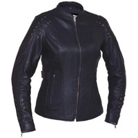 Derringer Ladies Lambskin Leather Jacket,Black,Size - XL, 6829-00-BLK-XL