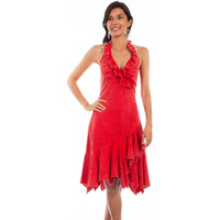 Scully Women's PSL-054 Ruffled Halter Dress, Brick - Large