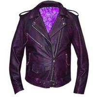 Ladies Purple Lambskin Jacket,PUR,L