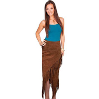 Scully Western Skirt Womens Long Suede Fringe XS Cinnamon F0_L659