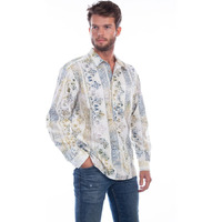 Scully Western Shirt Mens L/S Popover Batik Button XLT Tiki F0_5269