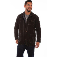 Scully Western Jacket Mens Departure Button Cotton L Black F0_5234