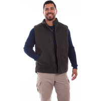 Scully Western Vest Mens Canvas Zip Pockets M Charcoal F0_5272