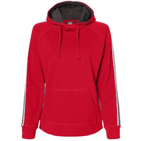 J. America Women's Rival Fleece Hooded Sweatshirt M Red