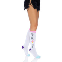 Leg Avenue 5620-10122 Lick Me Knee Socks, O/S, Multicolor