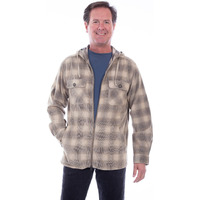 Scully Mens Tan 100% Cotton Sherpa Corduroy Hoodie XL