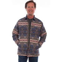 Scully Western Jacket Mens Southwest Shirt Jac XL Red Blue F0_5309