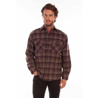 Scully Western Shirt Mens L/S Heavy Weight XL Chocolate Port F0_5340