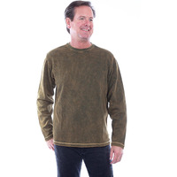 Scully Western Shirt Mens Long Sleeve Crew Layer XL Military F0_TR-058