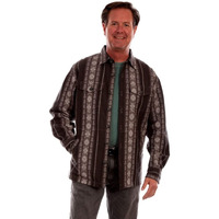 Scully Western Jacket Mens Jacquard Shirt Jac S Charcoal F0_5335