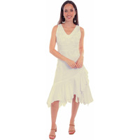 Scully Western Dress Womens Sleeveless Ruffle XXL Vanilla F0_PSL-271