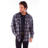 Scully Western Shirt Mens L/S Wool Blend Flannel XXL Charcoal F0_5353