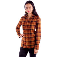 Scully Western Shirt Womens L/S Seersucker Plaid XS Autumn F0_HC919