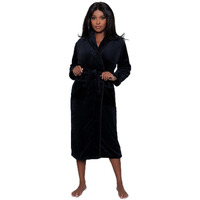 Be Wicked Womens Helena Full-Length Plush Robe, 2X-3X, Black