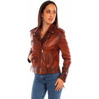 Scully Western Jacket Womens Leather Zip XXL Vintage Brown F0_L1105