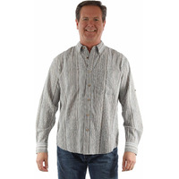 Scully Western Shirt Mens L/S Stripe Seersucker XXL Blue F0_5380