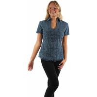 Scully Western Shirt Womens S/S Embroidered XL Dark Blue F0_PSL-273
