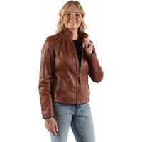 Scully Western Jacket Womens Zip Front Closure XL Vintage Brown F0_L5