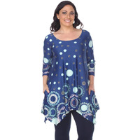 212 Main PS1301-49-2XL Plus Size Erie Tunic Royal Blue 2XL