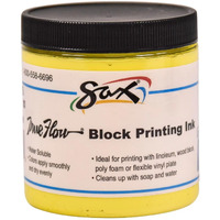 Sax True Flow Water Soluble Block Printing Ink, 8 Ounces, Primary Yellow
