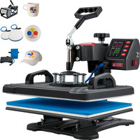 VEVOR 5 in 1 Heat Press Machine for T Shirts -12x15 Inch T Shirt Press with 6"x3"Hat Press11oz Mug Press - 360 Swing Away 900W Fast Heat-up, Digital Precise Temperature Control Pro Heat Press