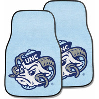 FANMATS 5428 North Carolina Tar Heels Front 2-Piece Team Logo Carpet Car Mat Set, Front Row Automotive Floor Mats, Non-Slip Backing, Team Colors - "Ram" Logo