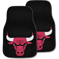 FANMATS - 9225 NBA Chicago Bulls Nylon Face 2-pc Carpet Car Mat Set, 18"x27"