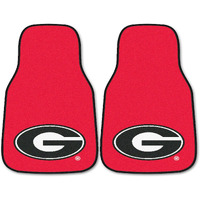 NCAA 2 Piece Novelty Car Mats NCAA Team: Georgia - G Logo on Red