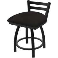 411 Jackie 18" Low Back Swivel Vanity Stool with Black Wrinkle Finish and Canter Espresso Seat