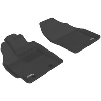 3D MAXpider Custom Fit Kagu Floor Mat (Black) Compatible with Toyota Prius 2010-2011 (w/ Retention Hooks in Driver's Side Floor) - Front Row