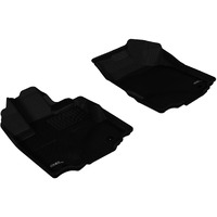 3D MAXpider Front Row Custom Fit All-Weather Floor Mat for Select Honda Ridgeline Models - Kagu Rubber (Black)