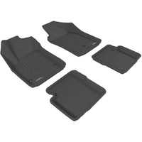 3D MAXpider Custom Fit Kagu Floor Mat (Black) Compatible with FIAT 500 2012-2019 - Full Set