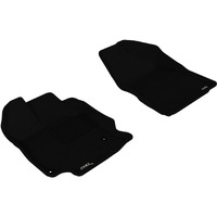 3D MAXpider Front Row Custom Fit All-Weather Floor Mat for Select Toyota Venza Models - Kagu Rubber (Black)