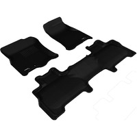 3D MAXpider Custom Fit KAGU Floor Mat (BLACK) for 2007-2010 FORD EXPEDITION - 1ST ROW 2ND ROW