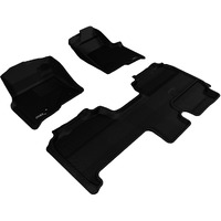 3D MAXpider Complete Set Custom Fit All-Weather Floor Mats for 2011-2014 Ford F-150 SUPER CAB Models (TRIM TO FIT SUB WOOFER) - Kagu Rubber (Black)
