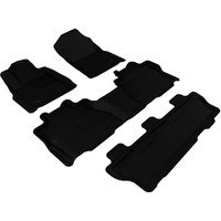 3D MAXpider L1TY15201509 All-Weather Floor Mats Compatible with Toyota Sequoia (2nd Row Bench Seat) 2012-2021 Custom Fit Car Floor Liners, Kagu Series (1st 2nd & 3rd Row, Black)